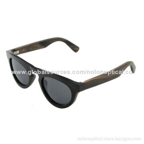 Hot Sale Ebony Wood Sunglasses for Women with UV Protection Lens, OEM/ODM Available